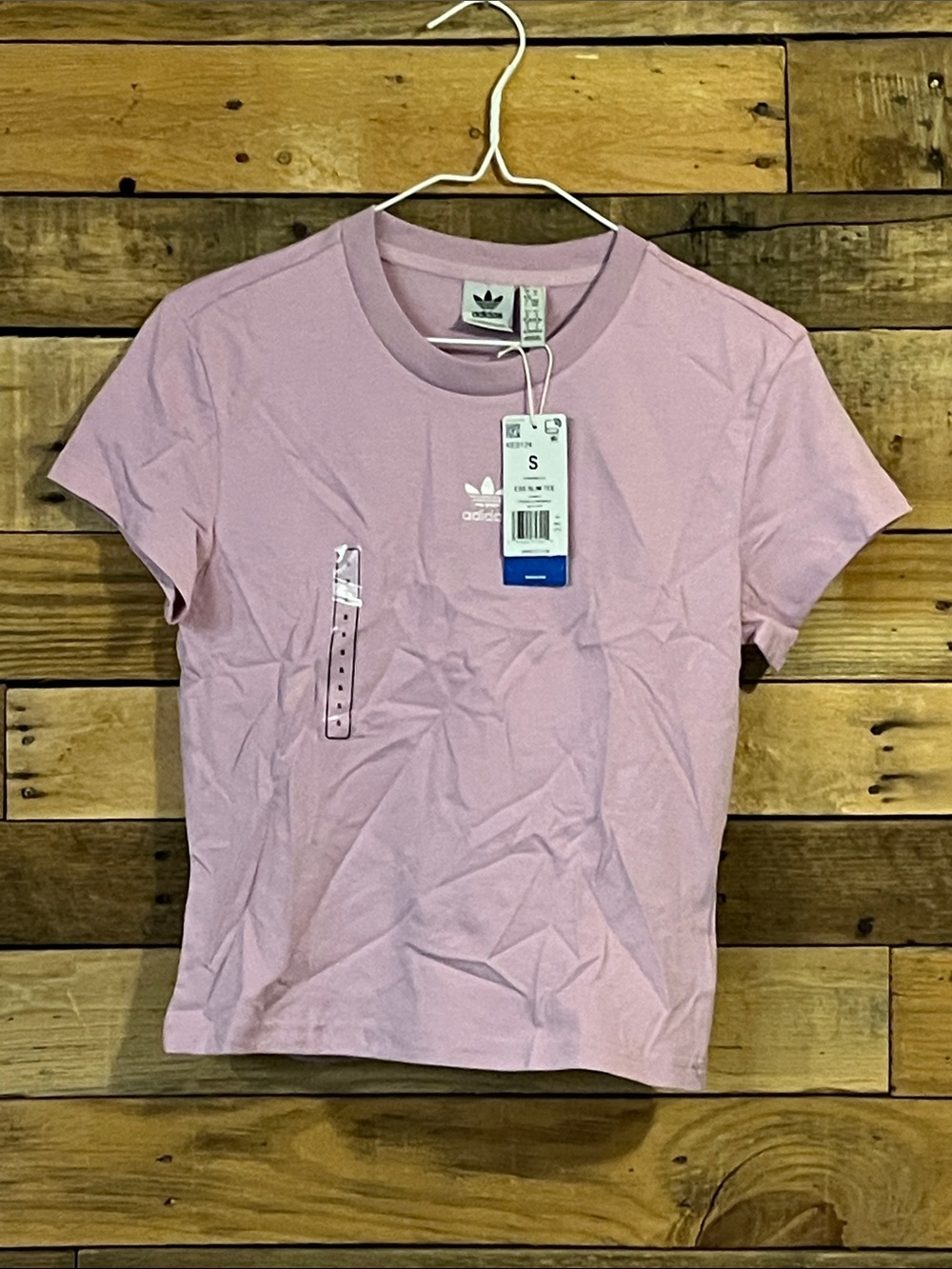 adidas Originals Light Pink Trefoil Crop Tee - Women's S